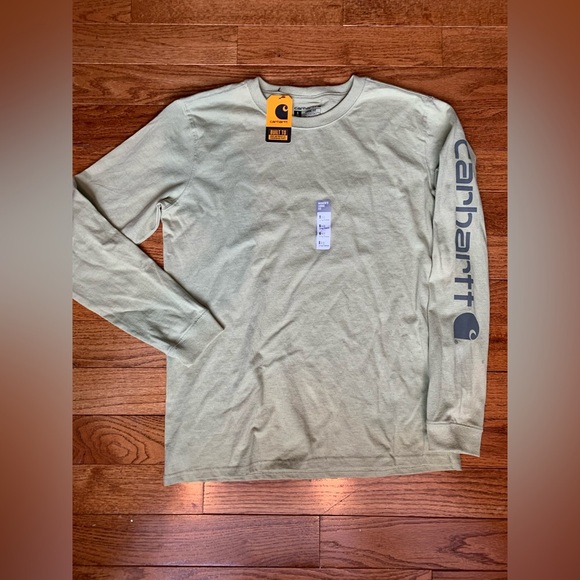 NEW Pale Green WOMEN'S S HEAVYWEIGHT LOOSE FIT CARHARTT GRAPHIC T-SHIRT - Picture 1 of 1